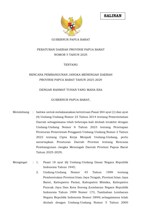 Perda RPJMD 2025-2029